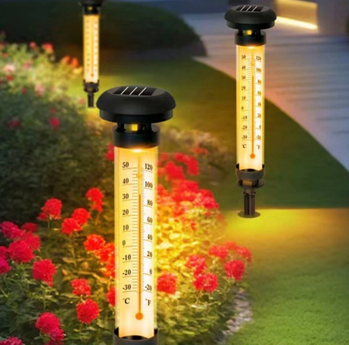 MHome Solar Powered Ground Thermometer
