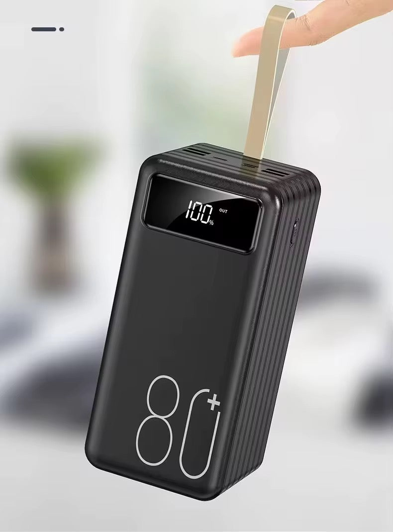 MTech Portable 80000mAh 120W Power Bank Large Capacity External Battery Fast Charging 4USB Ports-Available In Black Or White Options