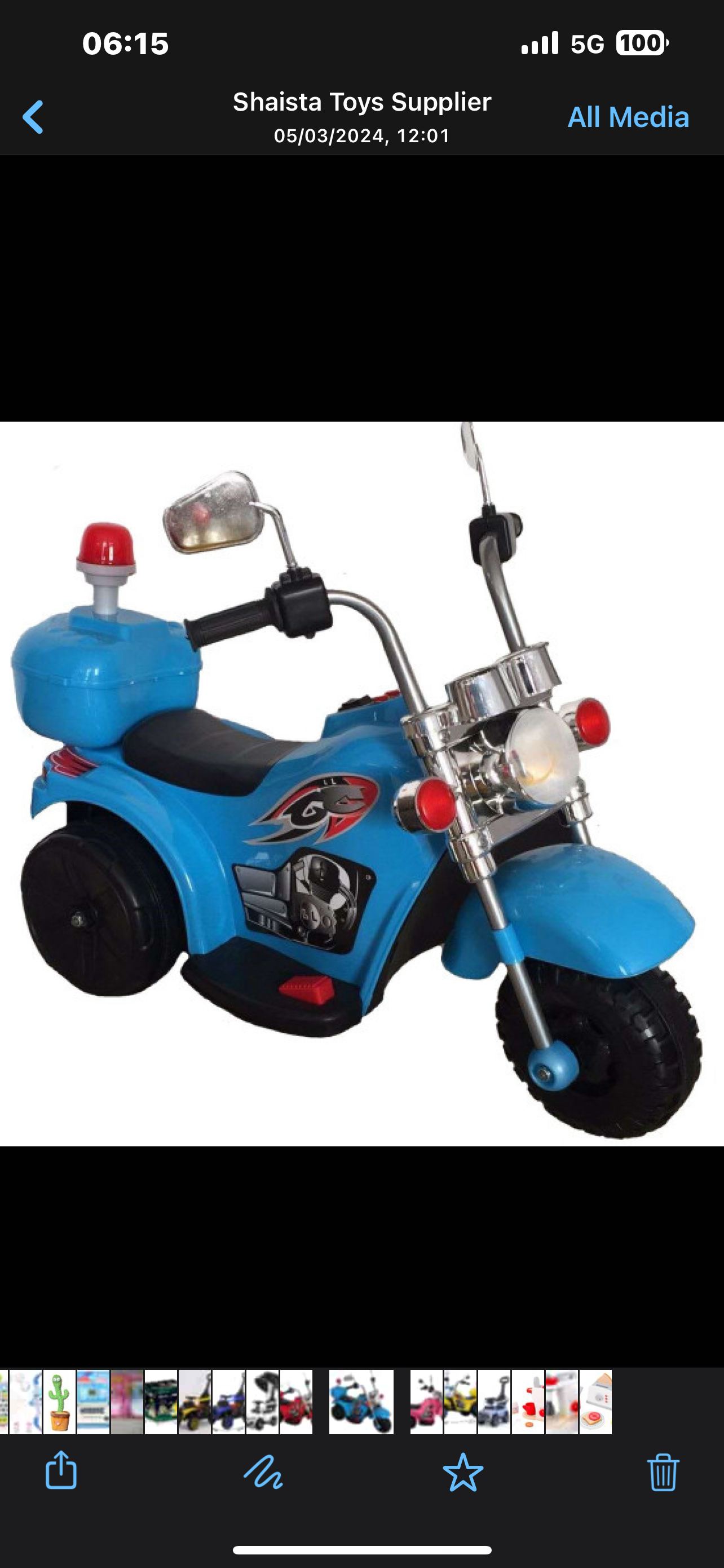 Rechargeable Motor Bike Kids Ride-on Toys Police Motorbike Easy to play
