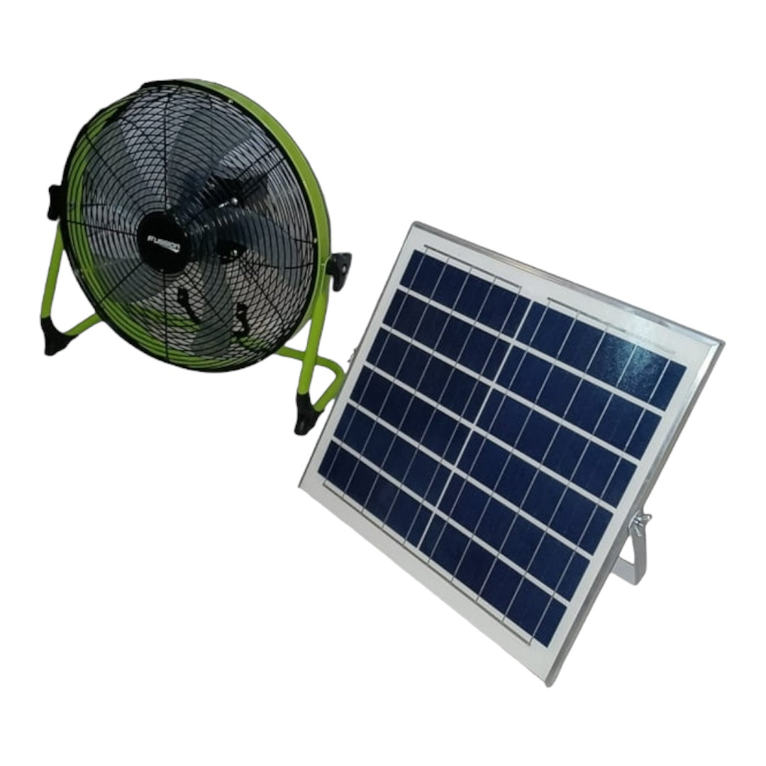 Stay Cool Anywhere: 14-inch Solar Rechargeable Fan