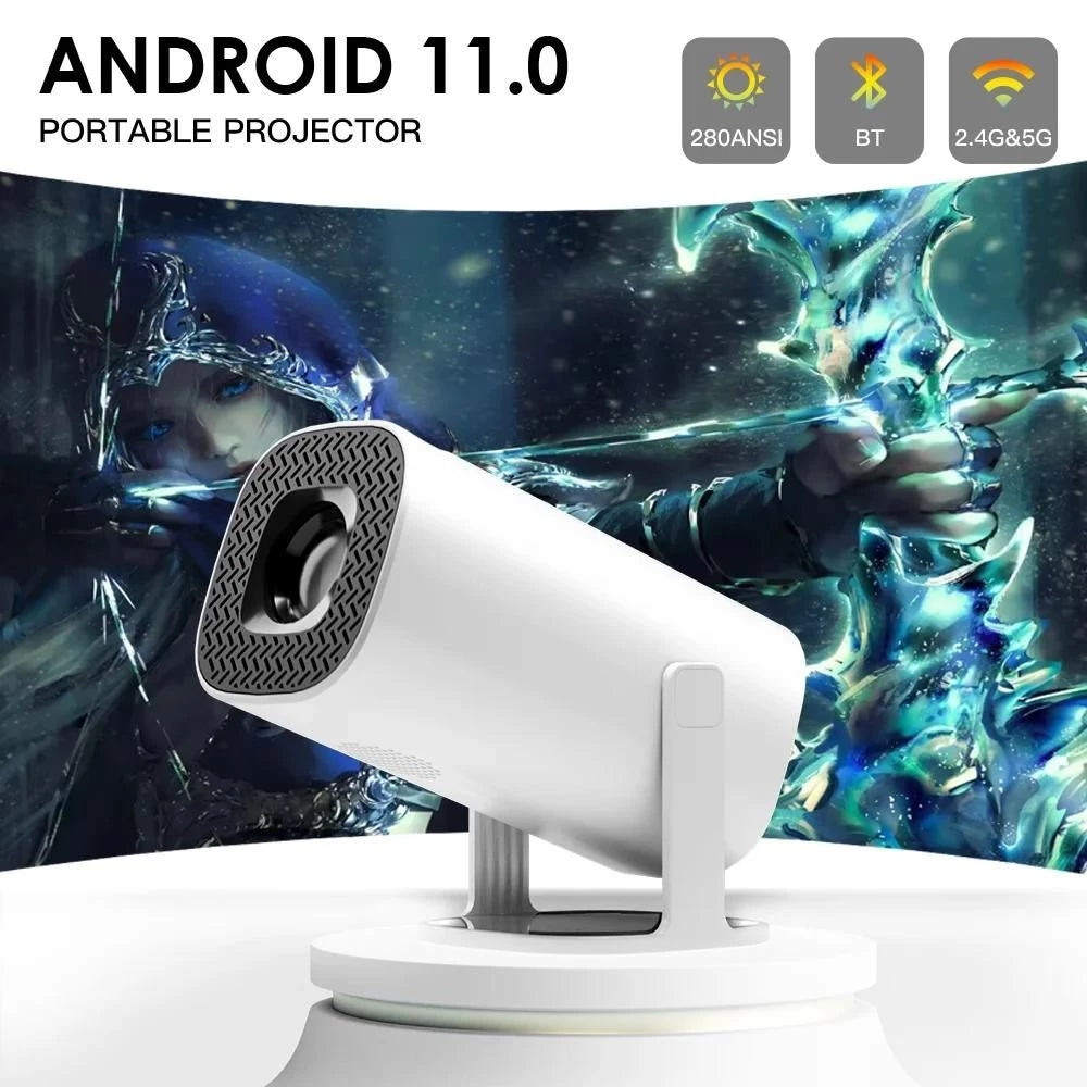 Portable Projector Android 11 WiFi6 Support 4K 1080P BT5.0 Projector 1208*720P Home Cinema Portable Projector AE-170