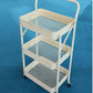MHome 3-Tier Foldable Metal Kitchen Trolley – Utility Shelf on Wheels