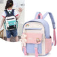 New Student Backpack School Student Solid Color Casual Large Capacity Computer Backpack-Various Colours