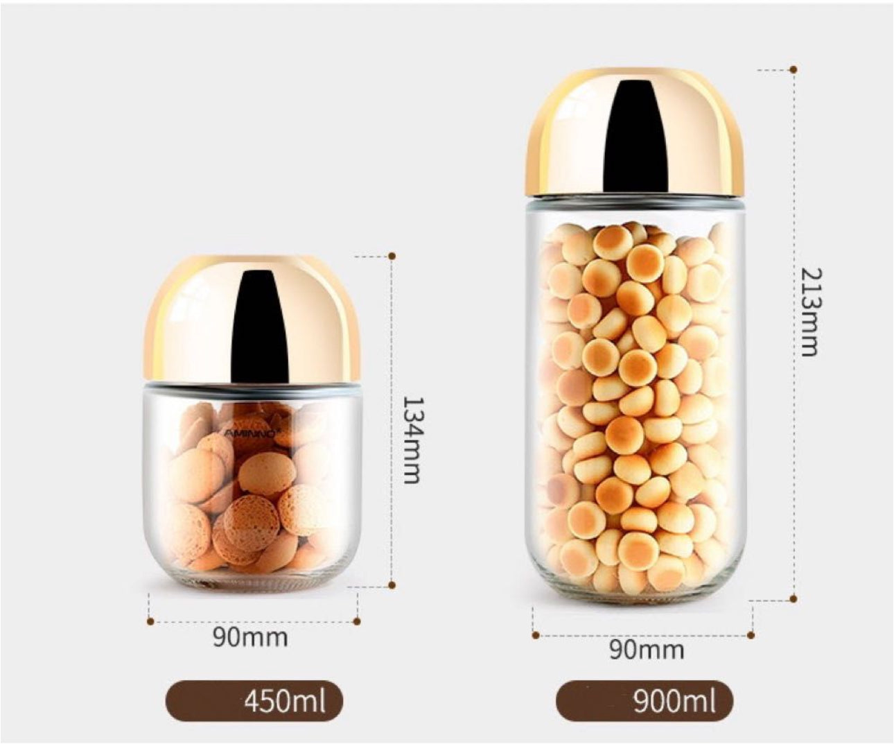 Amino Storage Canister Jar Set 2pc