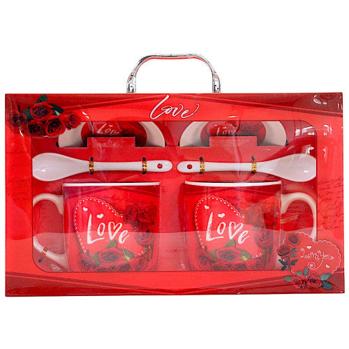 Valentine'S Day Couple Cup Gift Set With Saucer And Spoon