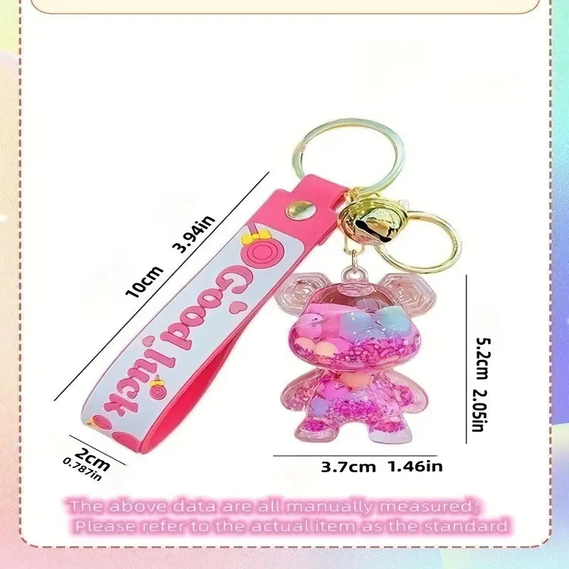 Cartoon Rhinestone Rabbit Keychain Car Pendant Bunny Key Ring School Bag Small Gift Accessories Fashion