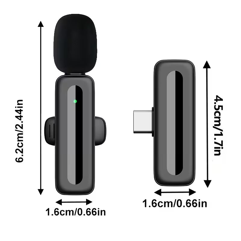 MTech 4-in-1 Wireless Lapel Clip-On Microphone for Phones, PCs & Cameras