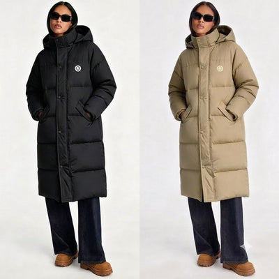 Unisex Oversized Hooded Long Puffer Jacket – Warm Winter Coat