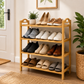 MHome 4-Tier Bamboo Shoe Rack – Natural Bamboo Shoe Storage Organiser