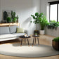 MFurn 2pc Round Modern Coffee Table Set – Black/White with Gold Trim