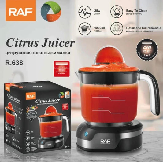 RAF Electric Citrus Juicer 1.2L R.638 – Automatic Lever Press Juicer Extractor, 25W Quiet Motor, Stainless Steel Blade