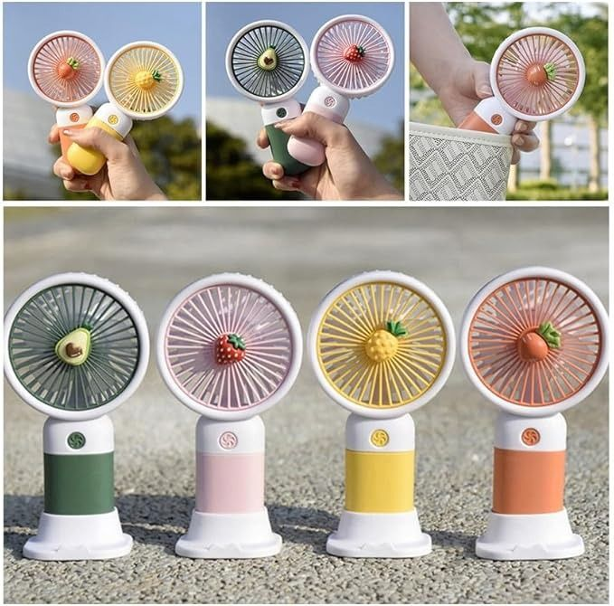 MTech Portable Handheld Fan – Strong Wind, Noiseless, Rechargeable Mini Fan With Base