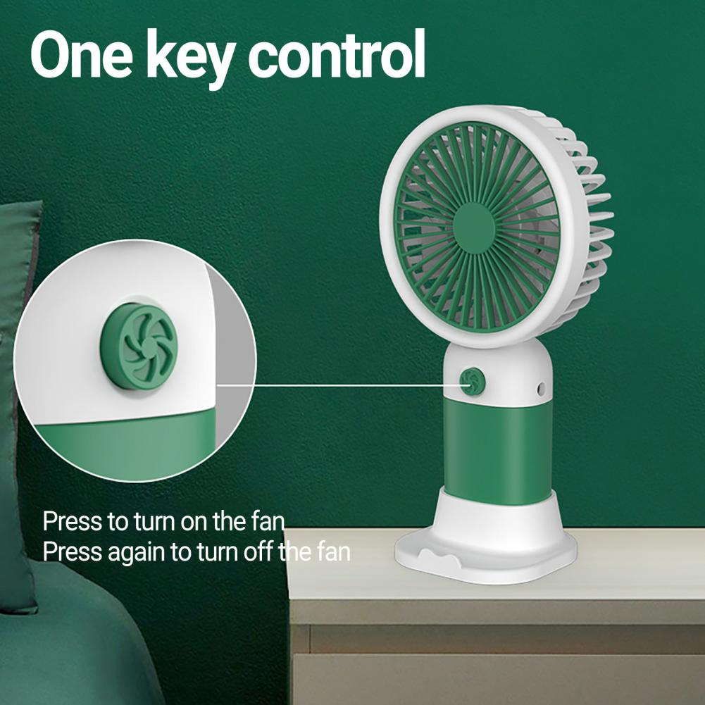 MTech Portable Handheld Fan – Strong Wind, Noiseless, Rechargeable Mini Fan With Base