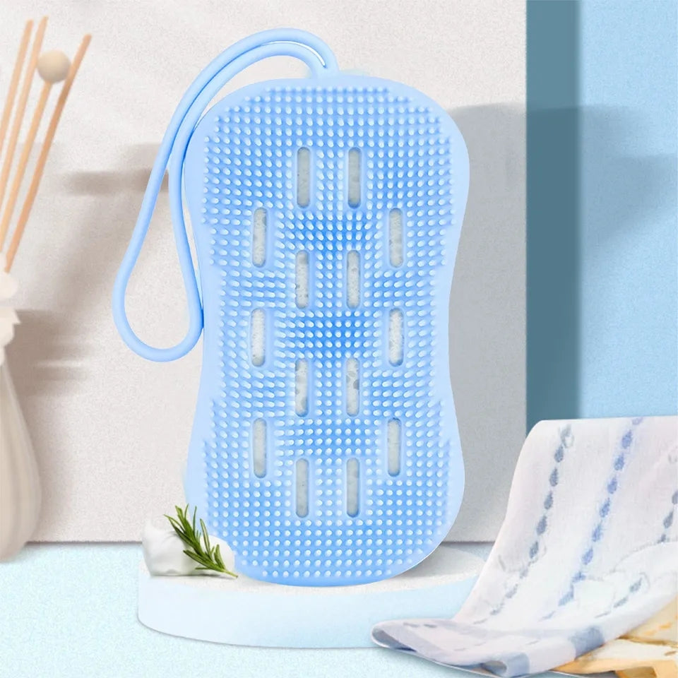 Bath Shower Loofah Silicone Brush Body Scrubber  Skin Cleaning Spa Bath Massager
