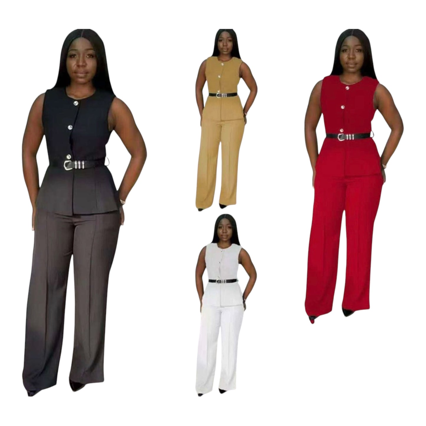 Ladies Stylish Jumpsuit 2pc Set-Various Colours