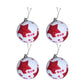 MHome 4-Piece Styrofoam Christmas Ball Ornament Set – White & Red Star Design