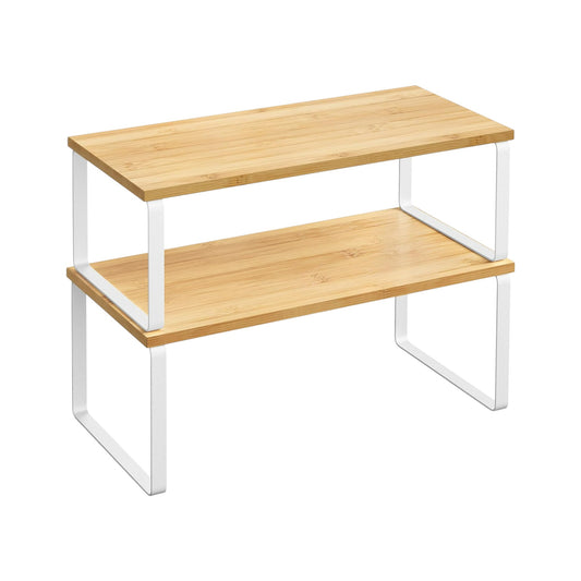 MHome Stackable Cabinet Organizer Shelf Set of 2 for Kitchen Counter Storage