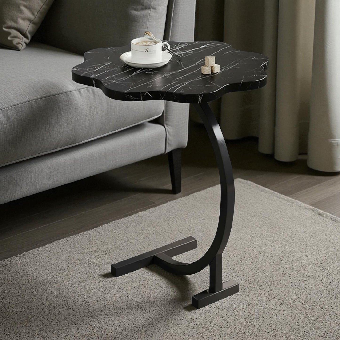 MFurn Bottomless Flower Coffee Table – C-Shaped Side Table