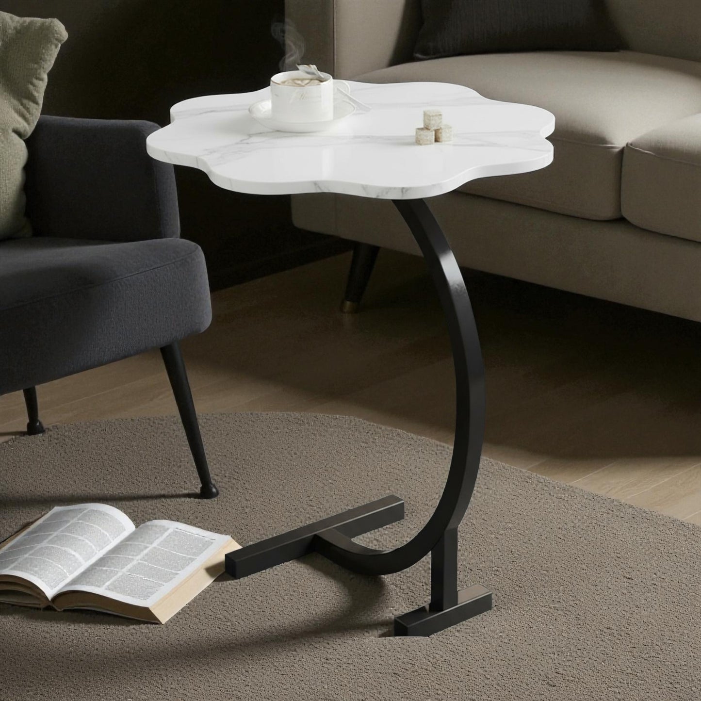 MFurn Bottomless Flower Coffee Table – C-Shaped Side Table