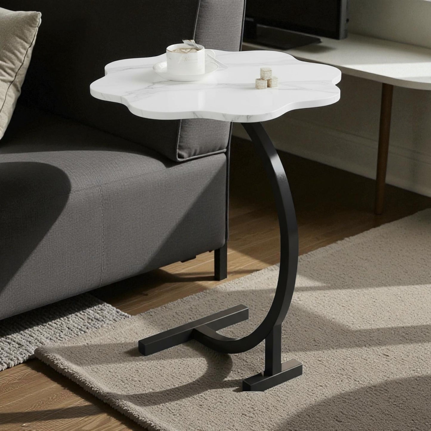MFurn Bottomless Flower Coffee Table – C-Shaped Side Table