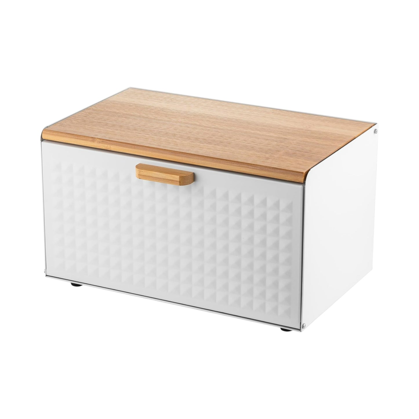 MHome Vintage Iron Bread Box with Wooden Lid – Large Kitchen Storage Bin