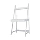 MFurn Modern Ladder Study Desk With Shelf – Wood & White Metal Frame