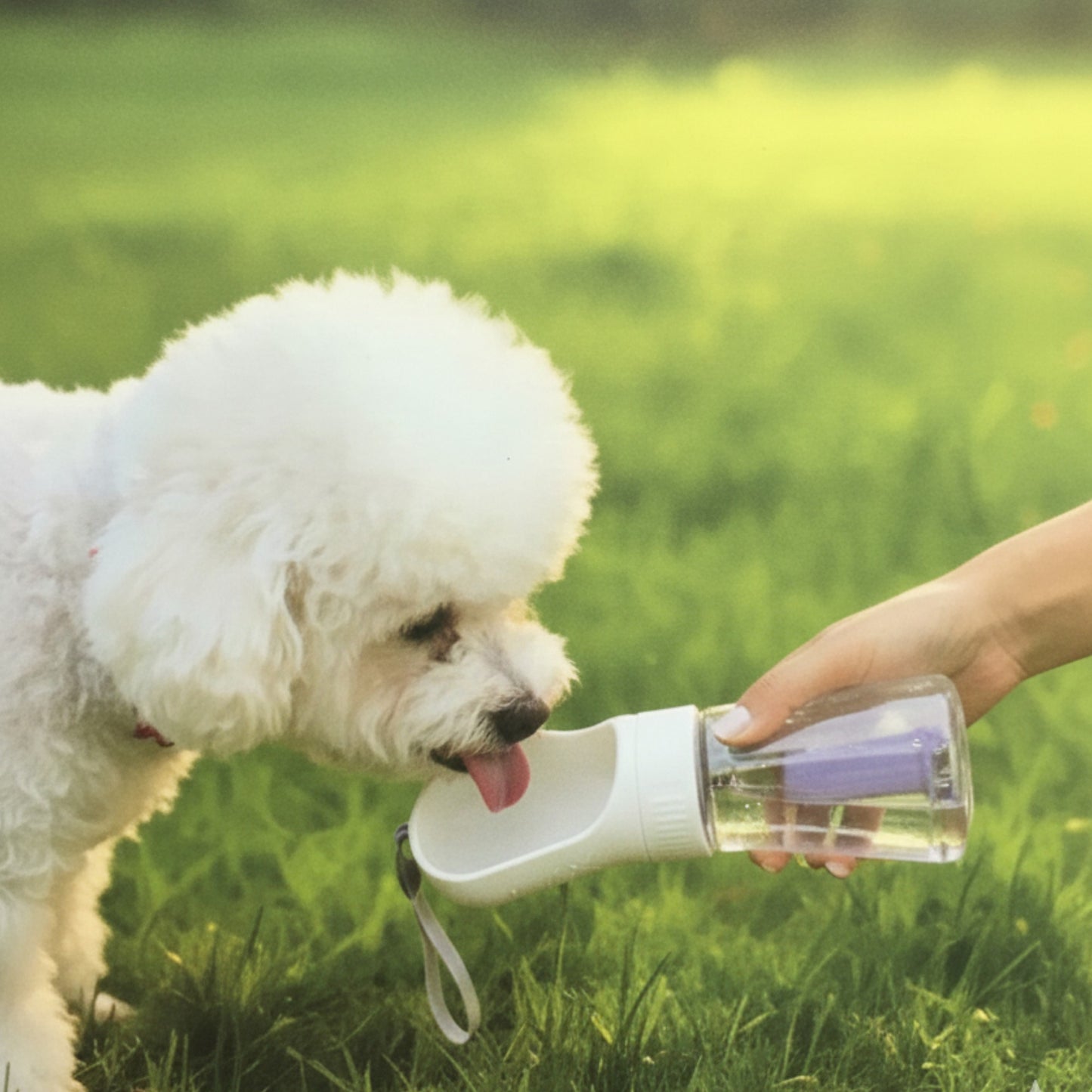 Portable Dog Water Bottle – 330 ml Capacity with Food Storage