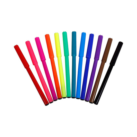MKids Water Color Pens – 12 Pieces, Water-Based Felt Tip Markers