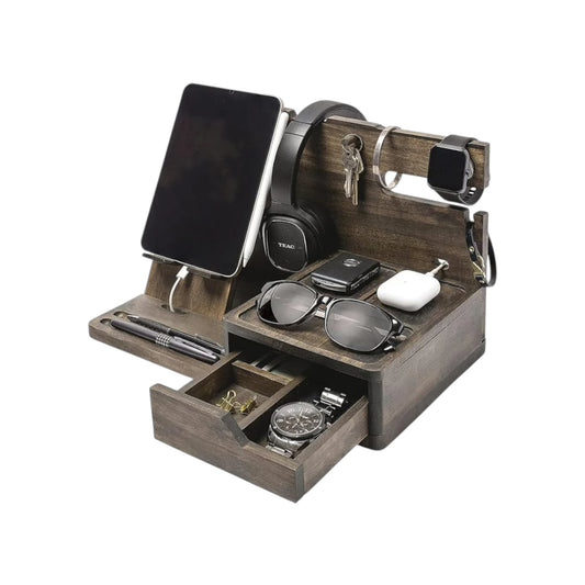 Multi-Functional Wooden Desktop Organiser