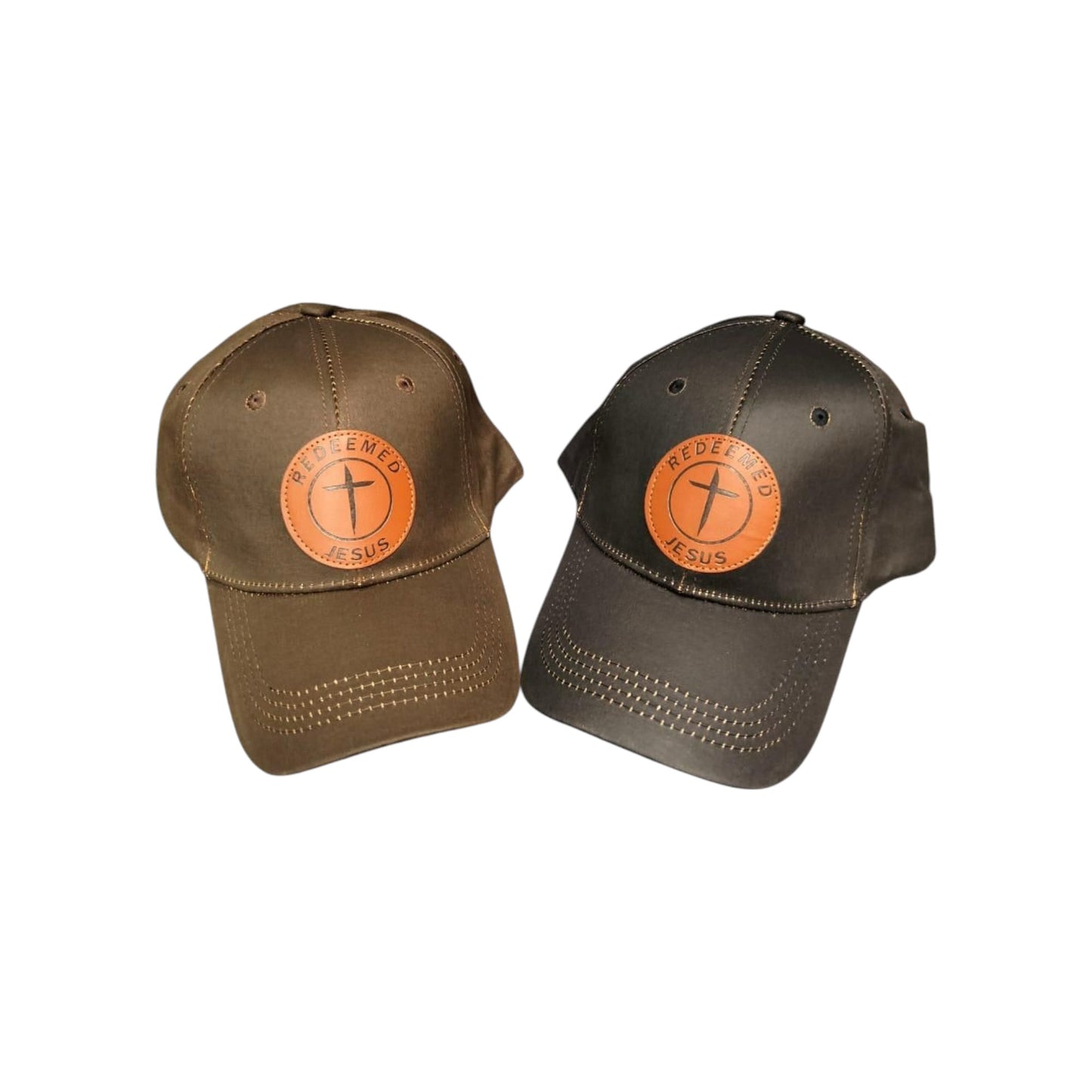 Redeemed Jesus Christian Leather Patch Trucker Hat