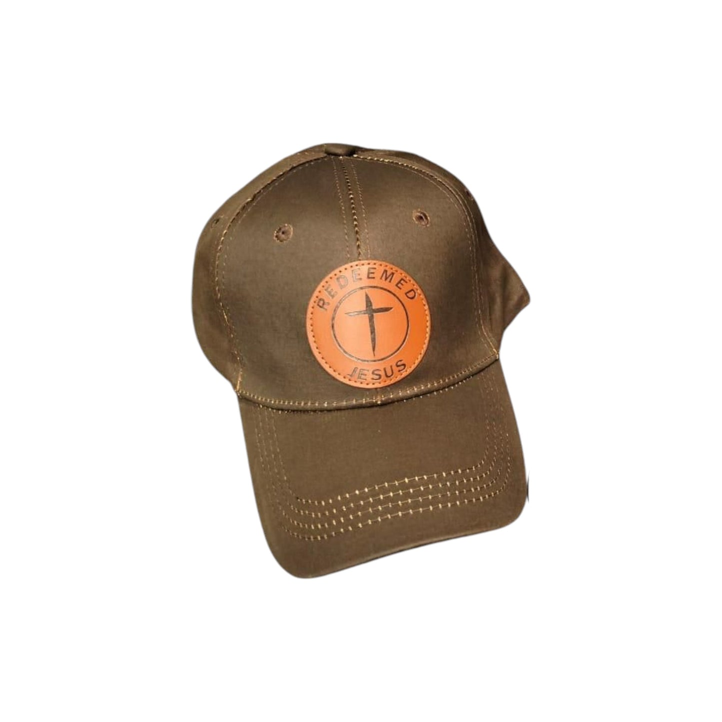 Redeemed Jesus Christian Leather Patch Trucker Hat