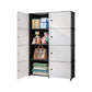 MHome 4-Tier Dustproof Modular Storage Cabinet(Transparent)
