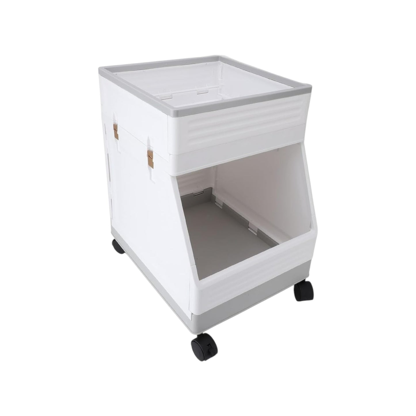 MHome Rolling Utility Cart – Folding Double Layer Mobile Storage Organizer with Wheels