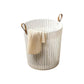 MHome Flexible Laundry Basket with Leather Handles – Multi-Purpose Round Storage Basket