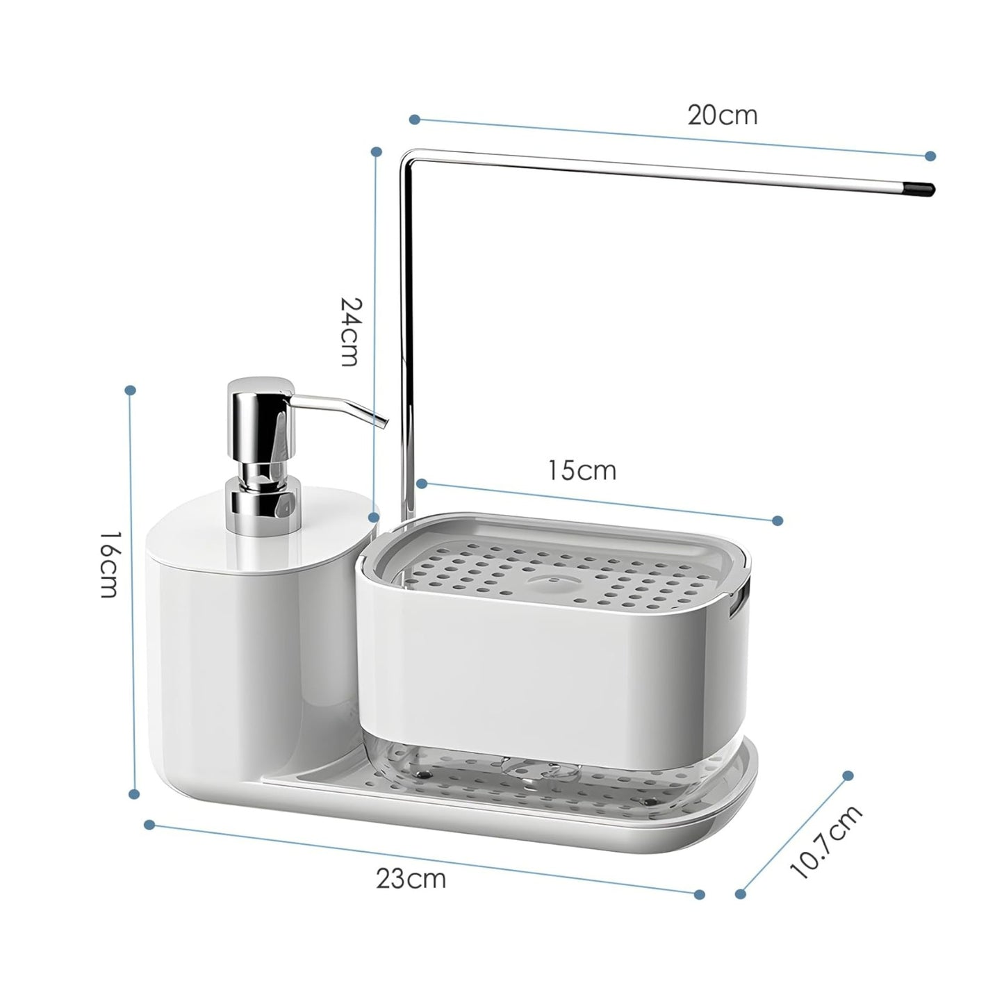 MHome 3-in-1 Soap Dispenser Set – Kitchen & Bathroom Detergent Pump with Cloth Holder