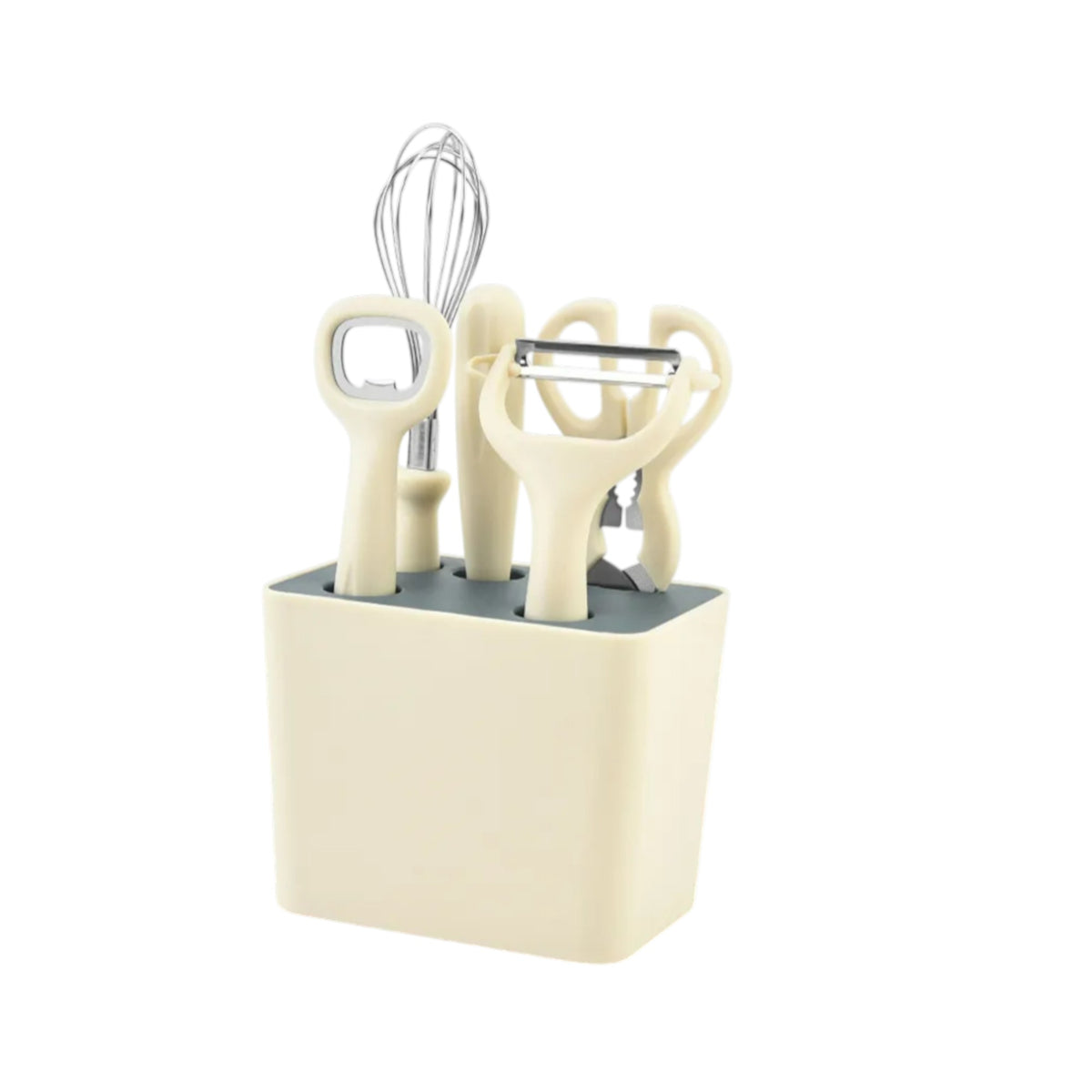 MHome 6-Piece Kitchen Utensil Set with Storage Caddy – Ergonomic Cooki ...