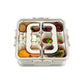 MHome 6 & 9-Compartment Divided Clear Snack Box with Lid & Handle