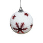 MHome 4-Piece Styrofoam Christmas Ball Ornament Set – White & Red Star Design