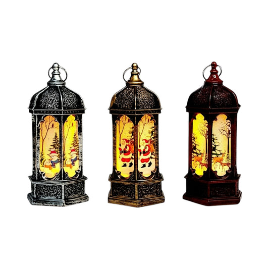 MHome Santa Claus & Snowman Lantern Light – Christmas Decor & Gift