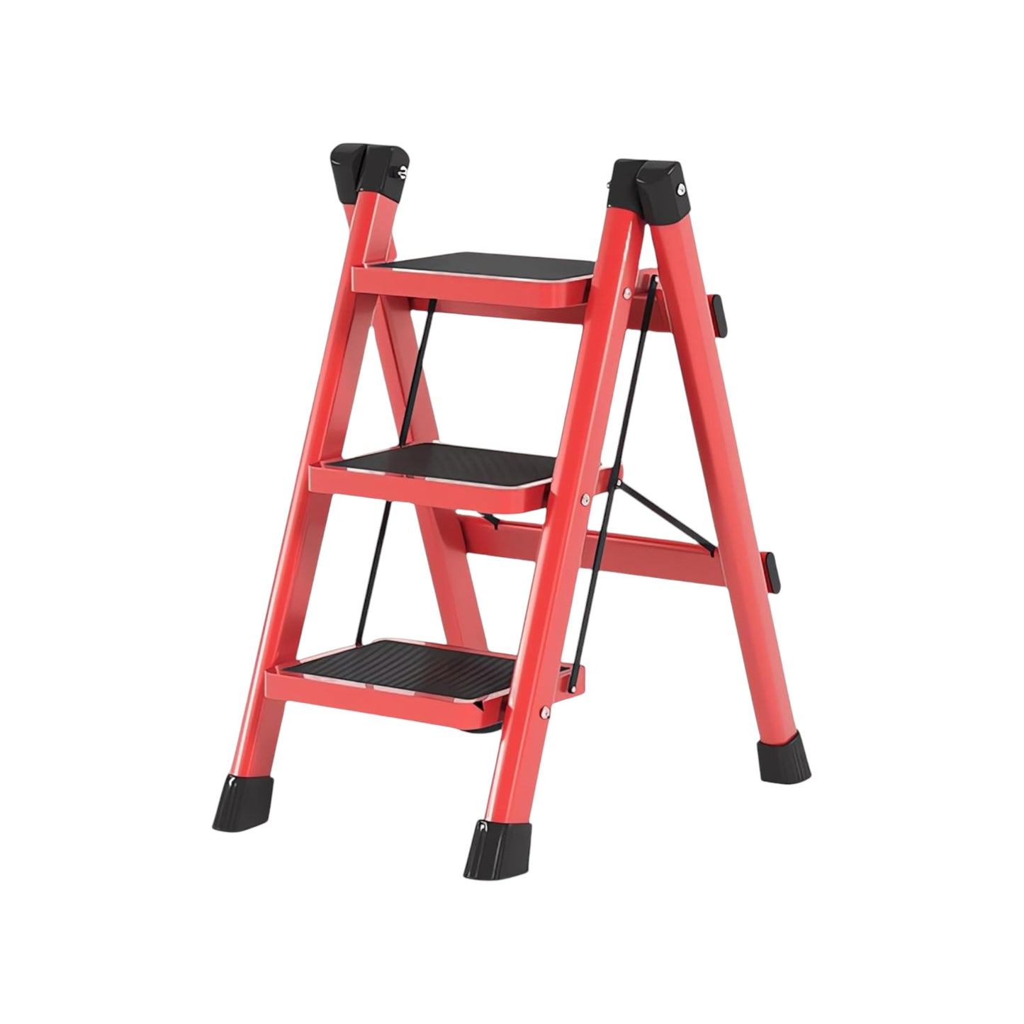MHome Aluminium Folding Step Ladder – 3 Step Portable Lightweight Ladder