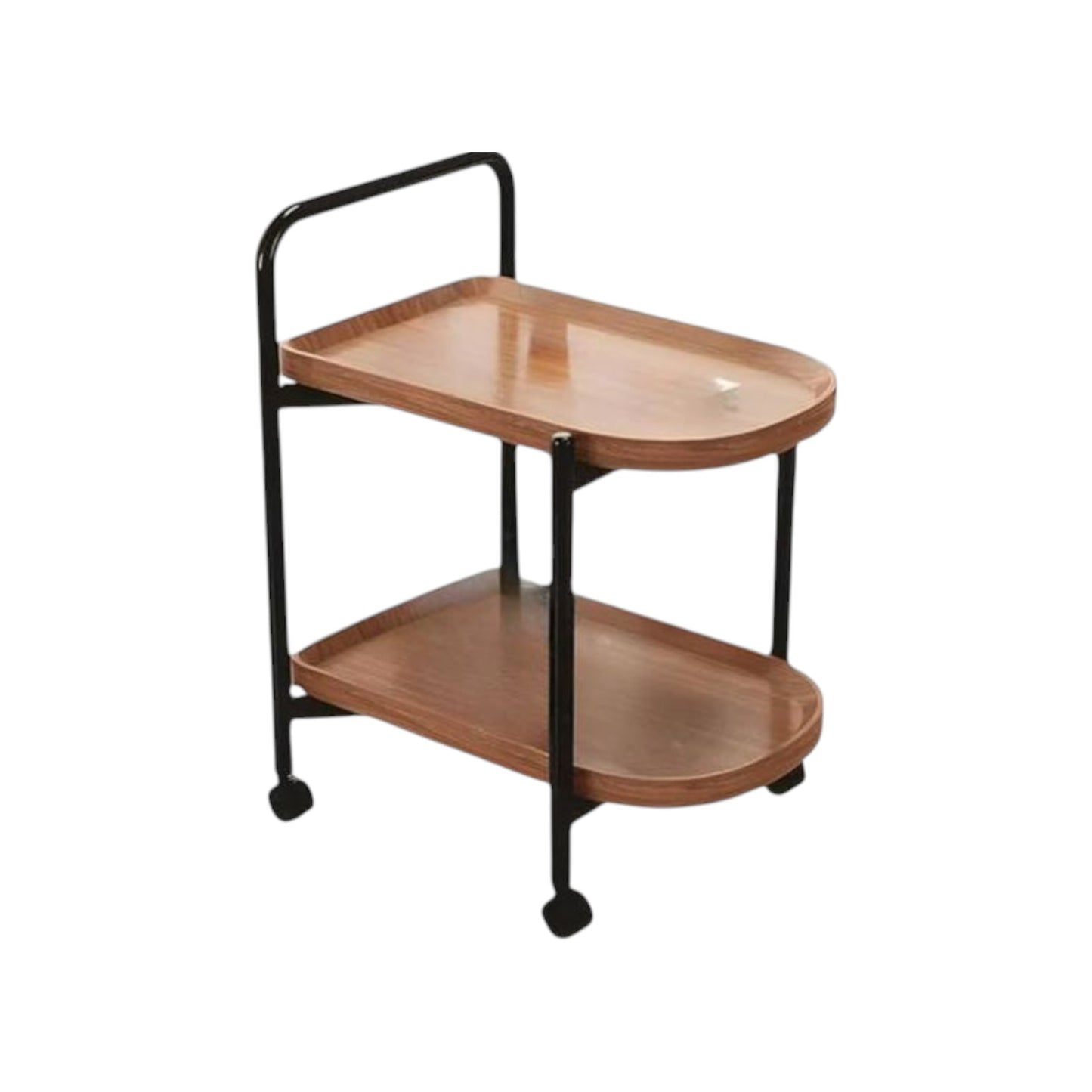 MFurn Wooden 2-Tier Storage Cart with Wheels for Home & Office