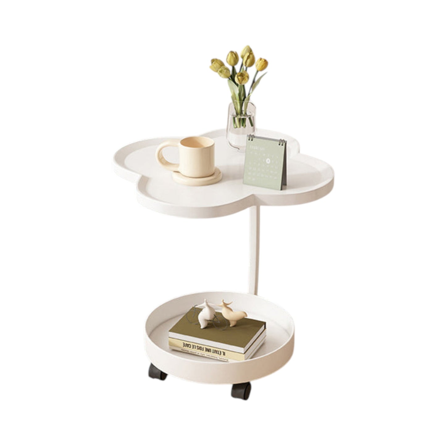 MFurn Four-Leaf Clover Pulley Side Table – Movable Sofa & Living Room Small Table