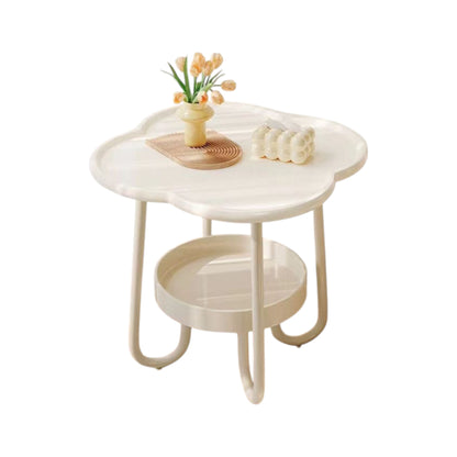 MFurn Curled-Leg Four-Leaf Clover 2-Tier Side Table – Living Room & Bedroom
