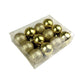 Pack of 12 Golden Christmas Ball Ornaments – 4cm Glossy & Glitter Hanging Decorations