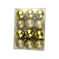 Pack of 12 Golden Christmas Ball Ornaments – 4cm Glossy & Glitter Hanging Decorations