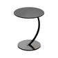 MFurn Round C Shaped Wooden Side Table – Mobile Small Coffee Table with Metal Frame for Living Room or Bedroom