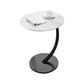 MFurn Round C Shaped Wooden Side Table – Mobile Small Coffee Table with Metal Frame for Living Room or Bedroom