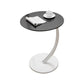 MFurn Round C Shaped Wooden Side Table – Mobile Small Coffee Table with Metal Frame for Living Room or Bedroom