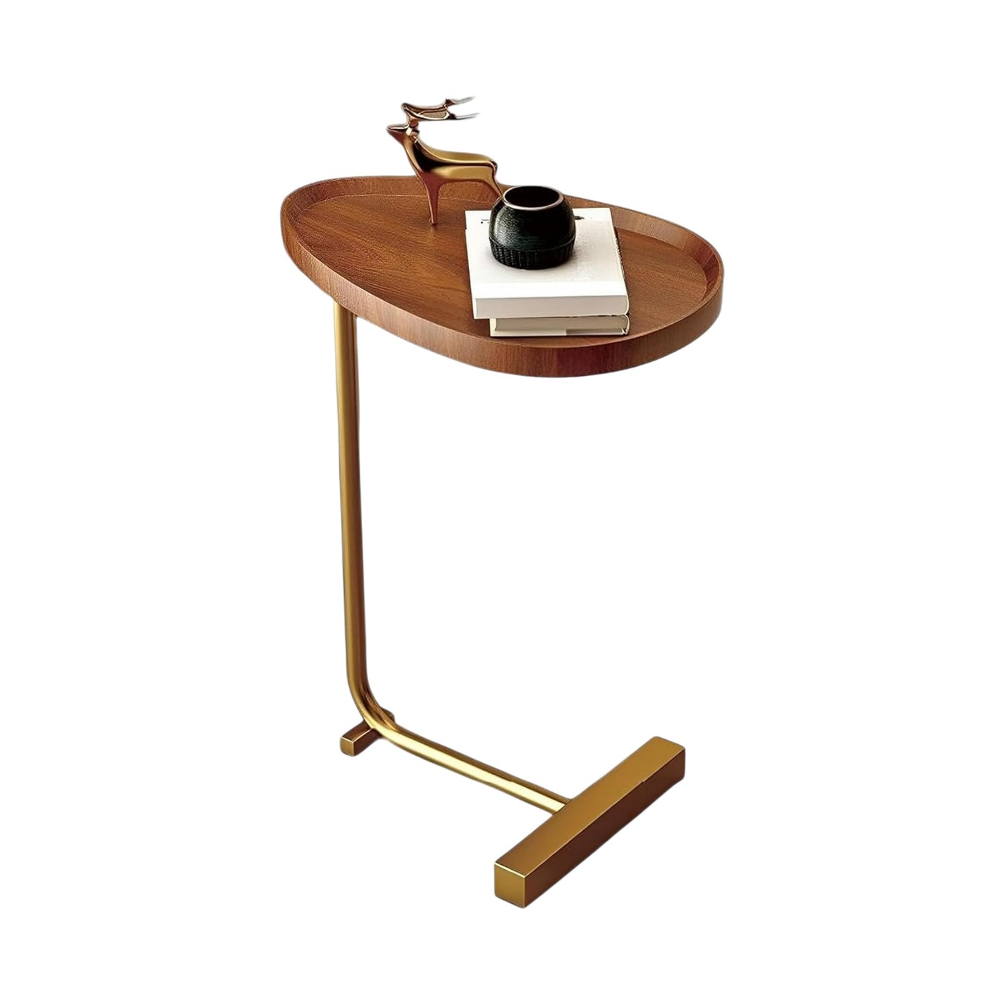 MFurn C-Shaped Side Table with Waterdrop Groove – Compact Sofa & Bed Table