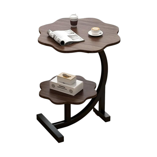 MFurn Double-Layer Flower Nordic Modern Coffee Table – 2-Tier C-Shaped Side Table